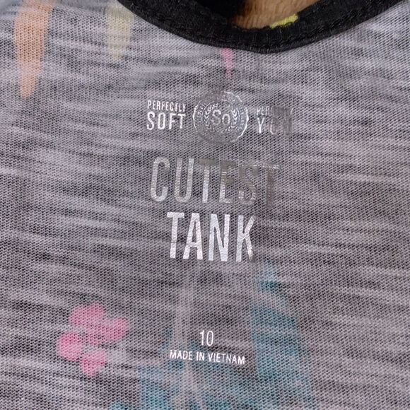 •SO• flowery swing black tank top with adorable bow back with key hole size 10 - Picture 6 of 6